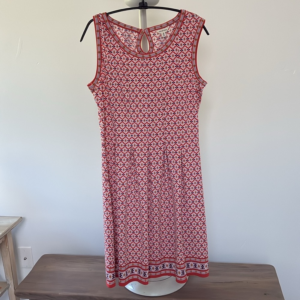 Max Studio Orange and Blue Floral sleeveless dress 👗